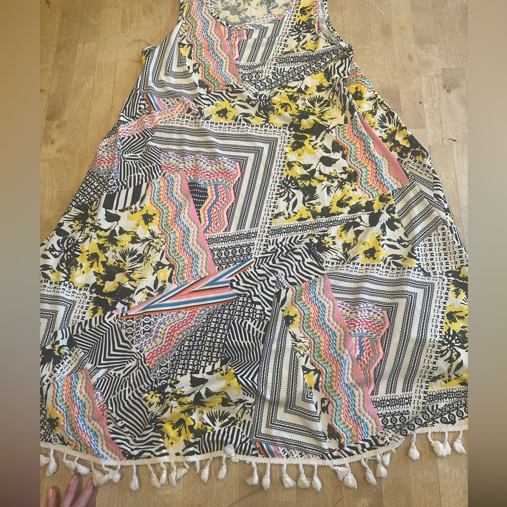Magic Yellow and Pink Midi Dress
